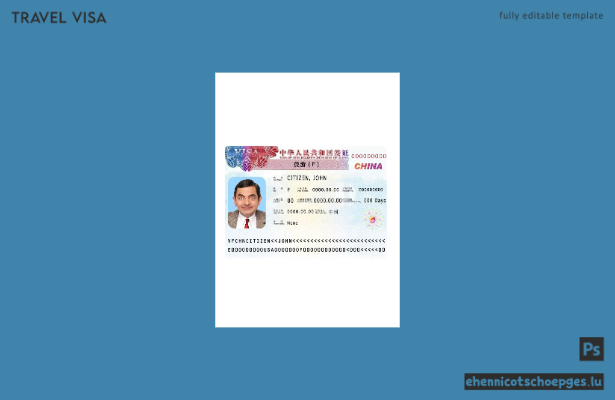China-Visum 2019 – Aktuelle Version 2 – Beispielvorschau